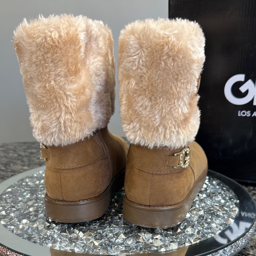 GBG Los Angeles Aleya Fur ankle Boots NEW 5.5 - Picture 9 of 13